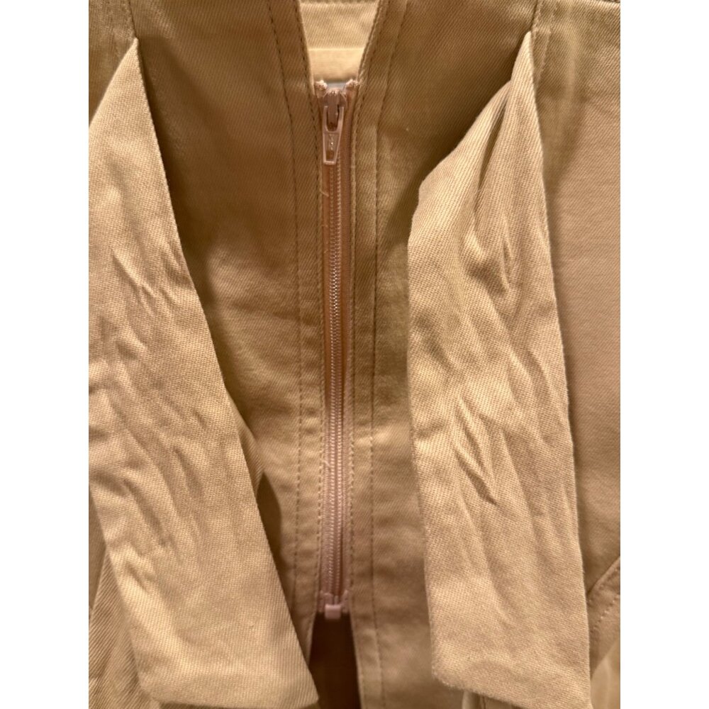 L'Academie Women Tan Bow Front Corset Top Khaki Sleeveless Cotton Blend Small - Picture 3 of 9